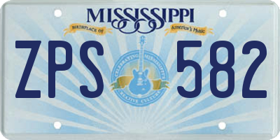 MS license plate ZPS582