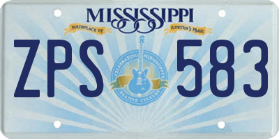 MS license plate ZPS583