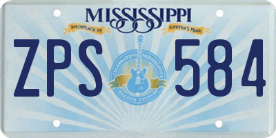 MS license plate ZPS584