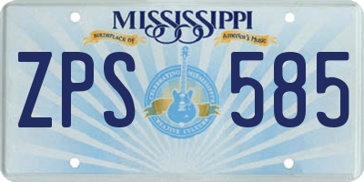 MS license plate ZPS585