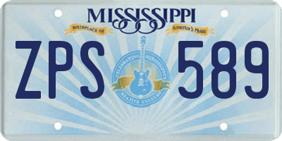 MS license plate ZPS589
