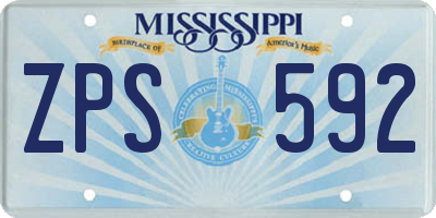 MS license plate ZPS592