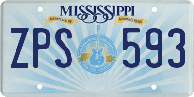 MS license plate ZPS593