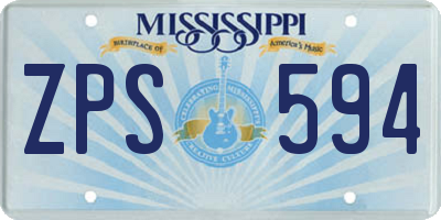 MS license plate ZPS594