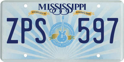 MS license plate ZPS597