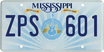 MS license plate ZPS601