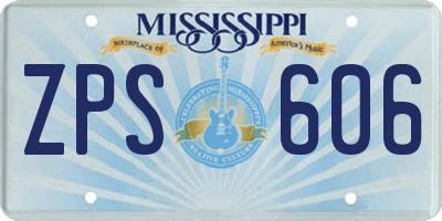 MS license plate ZPS606