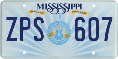 MS license plate ZPS607