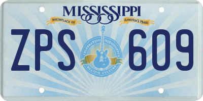 MS license plate ZPS609