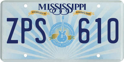 MS license plate ZPS610