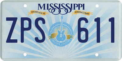 MS license plate ZPS611