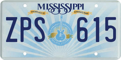 MS license plate ZPS615