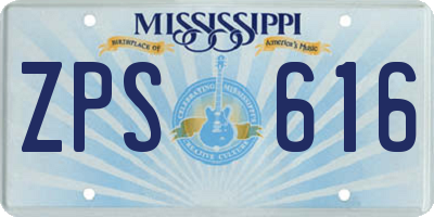MS license plate ZPS616
