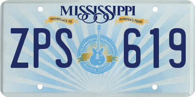 MS license plate ZPS619