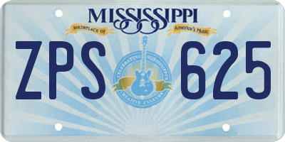 MS license plate ZPS625