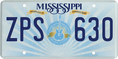 MS license plate ZPS630
