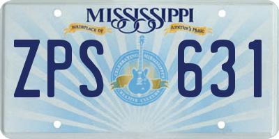 MS license plate ZPS631