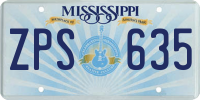 MS license plate ZPS635