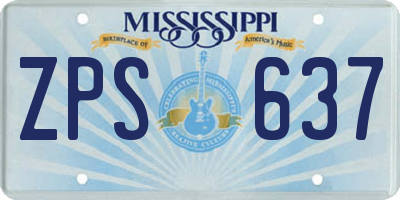 MS license plate ZPS637