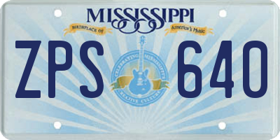 MS license plate ZPS640