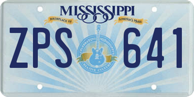MS license plate ZPS641