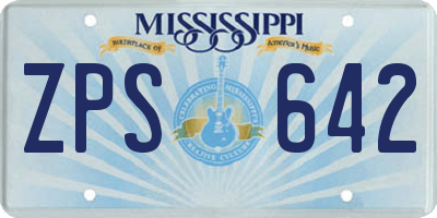 MS license plate ZPS642