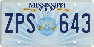 MS license plate ZPS643