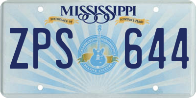 MS license plate ZPS644