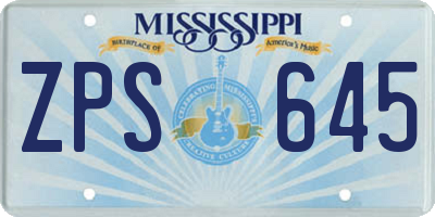 MS license plate ZPS645