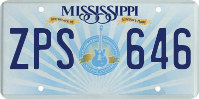 MS license plate ZPS646