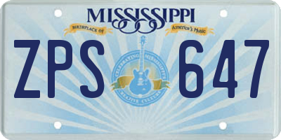 MS license plate ZPS647