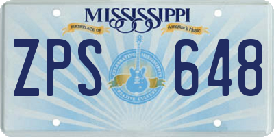 MS license plate ZPS648