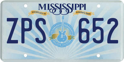 MS license plate ZPS652