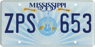 MS license plate ZPS653