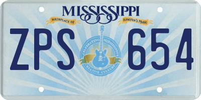 MS license plate ZPS654