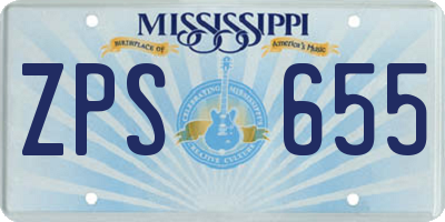 MS license plate ZPS655