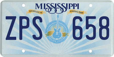 MS license plate ZPS658
