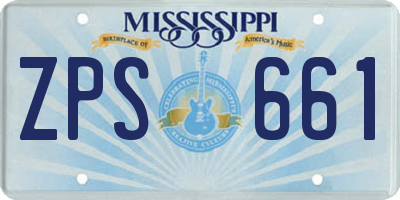 MS license plate ZPS661
