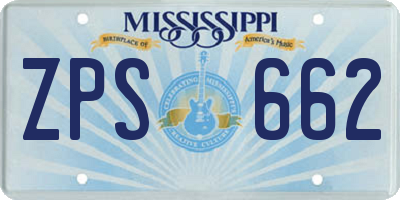 MS license plate ZPS662
