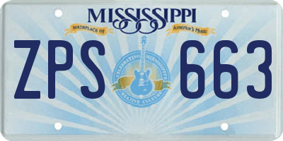 MS license plate ZPS663