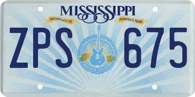 MS license plate ZPS675