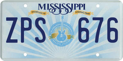 MS license plate ZPS676