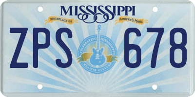 MS license plate ZPS678