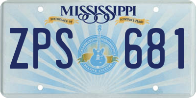 MS license plate ZPS681