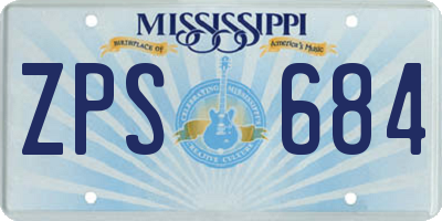MS license plate ZPS684