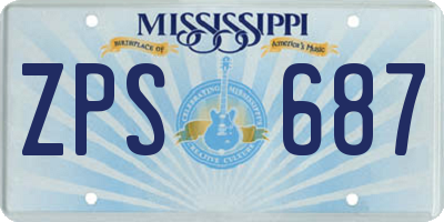 MS license plate ZPS687