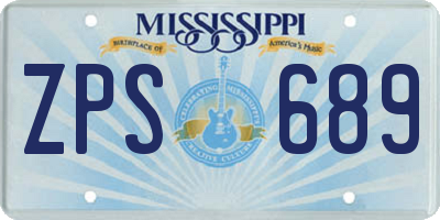 MS license plate ZPS689