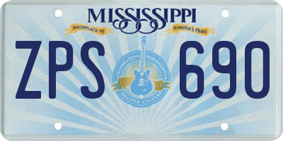 MS license plate ZPS690