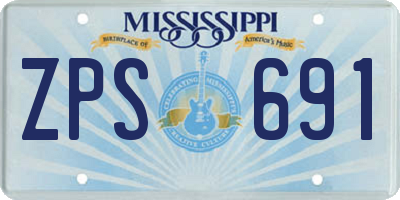 MS license plate ZPS691