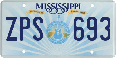 MS license plate ZPS693